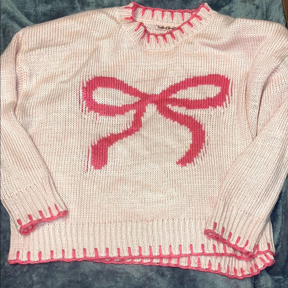 Women's Pink Bow Sweater